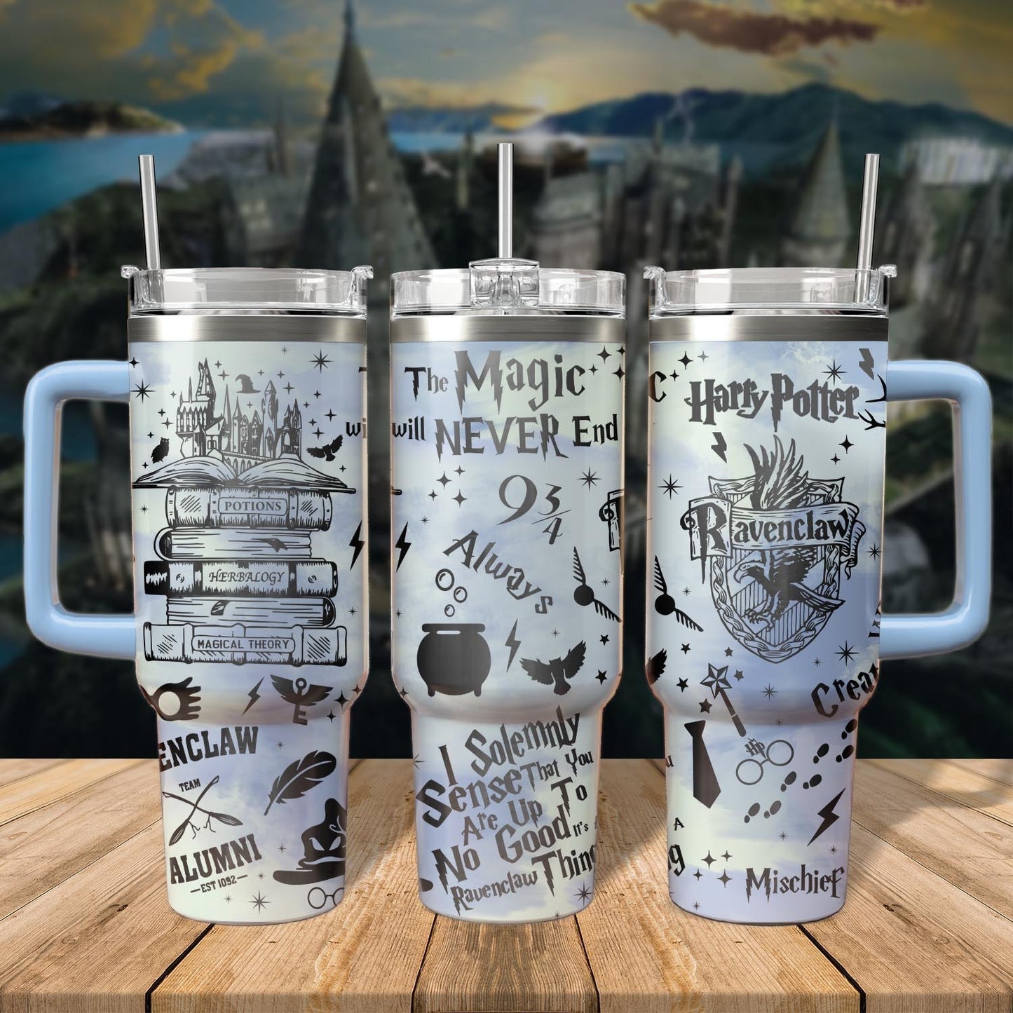 Hogwarts House Tumbler 30oz/40oz Laser Engraving, Harry Potter Tumbler, Ravenclaw Tumbler, HP34