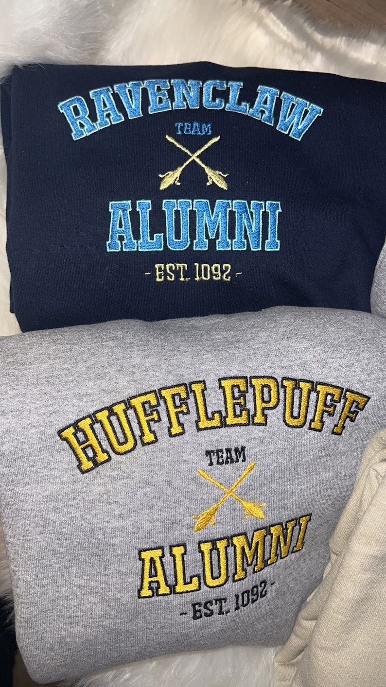 Embroidery Shirt Magic Wizard, Hogwarts Houses Embroidered Sweatshirt, EGG10