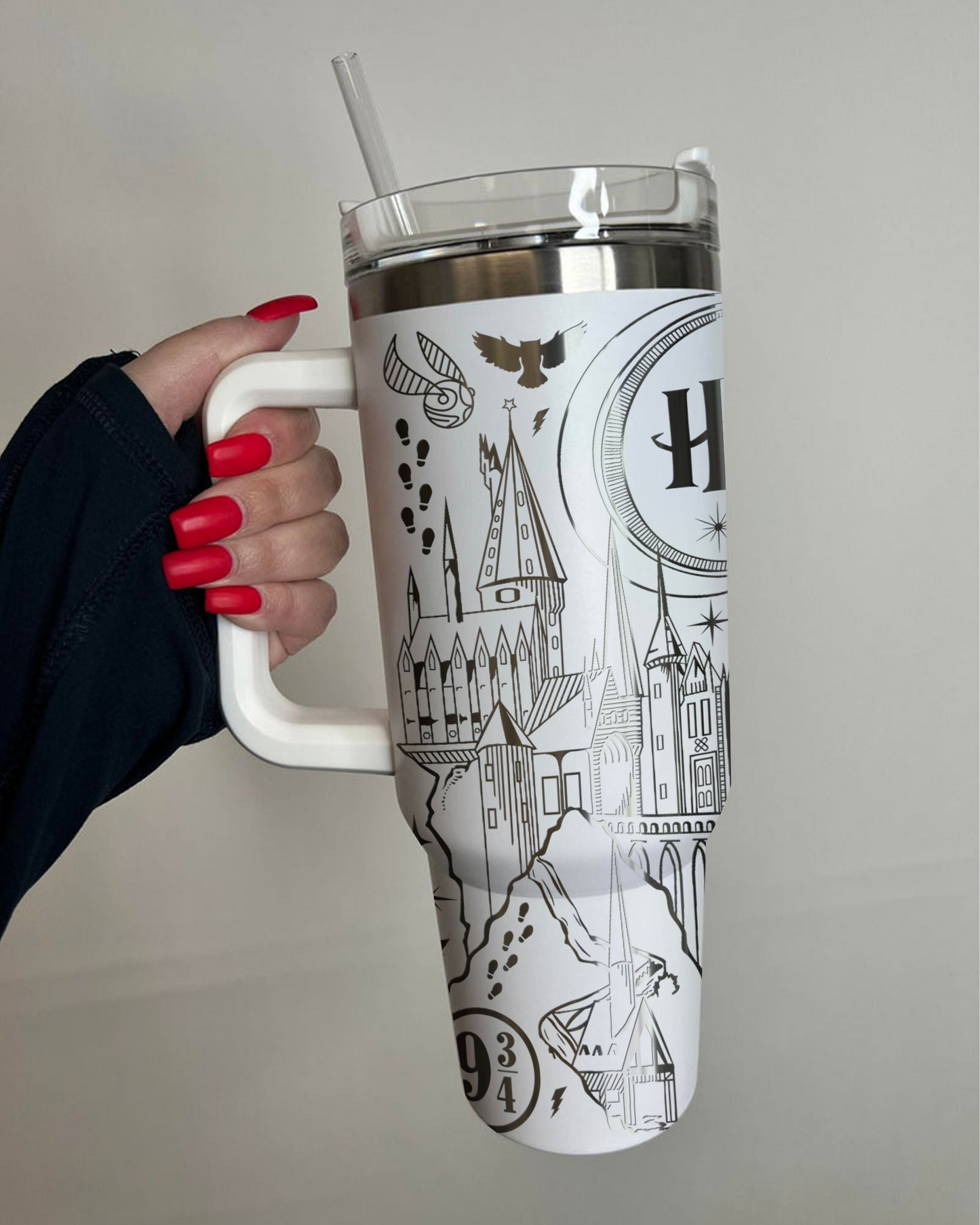Harry Potter Poufsouffle Tumbler 30oz/40oz Laser Engraving, Harry Potter Hufflepuff Tumbler, HP14