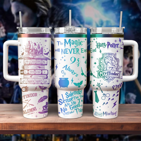 Gryffindor Tumbler 30oz/40oz, Custom Name Tumbler, Hogwarts Tumbler Laser Engraving, HP03