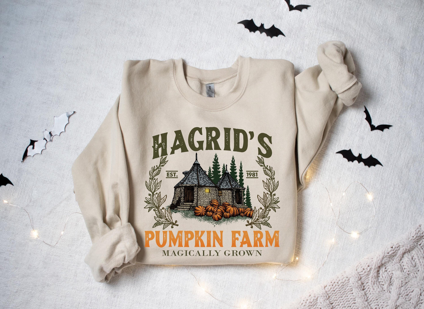 Hagrid's Pumpkin Patch Sweatshirt, Fall Sweatshirt, Hagdrid's Pumpkin Farm Shirt,Halloween Tee,Spooky Season,Pumpkin Thanksgiving Sweatshirt PGG18