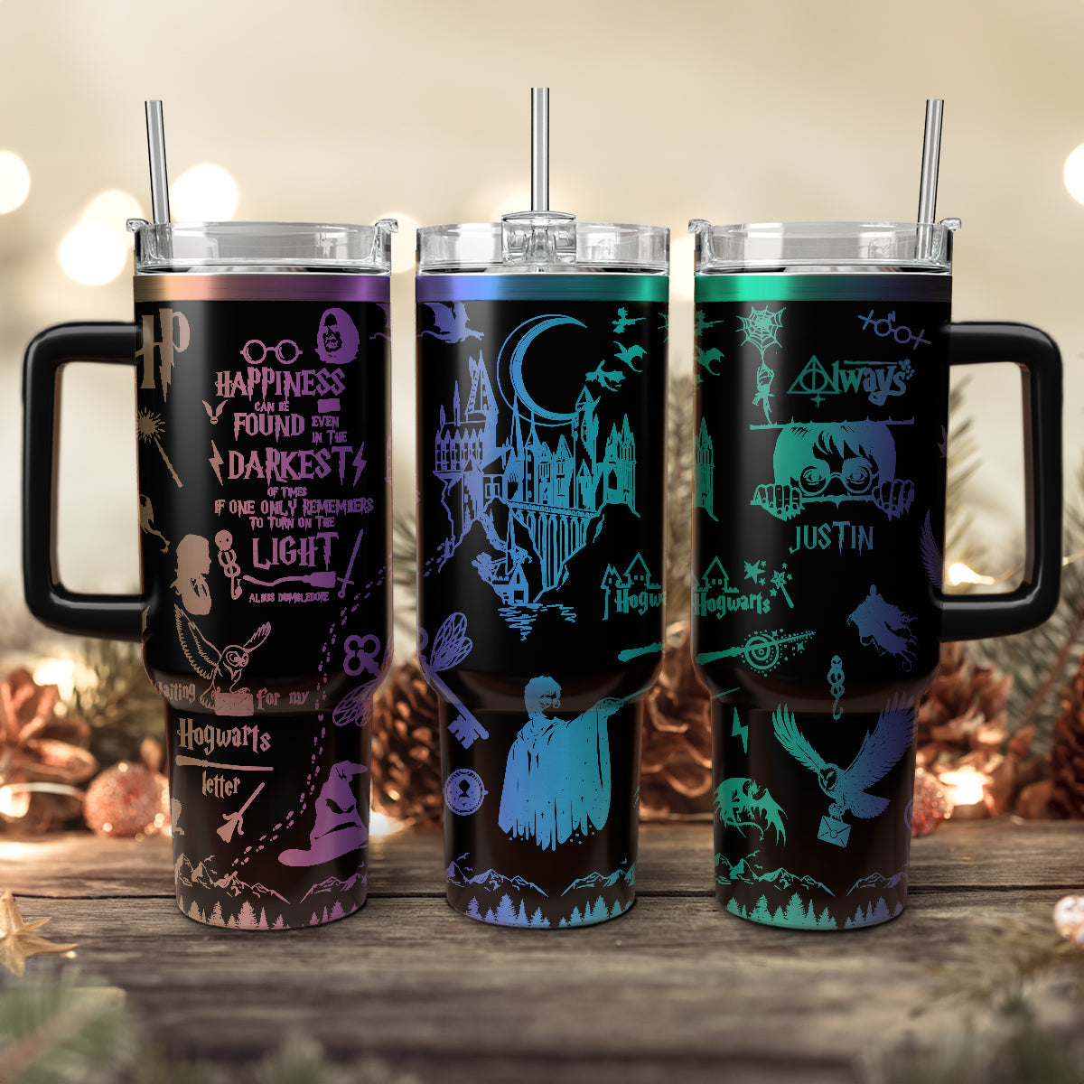 Harry Potter Tumbler 30oz/40oz, Hogwarts Castle Magic Tumbler Laser Engraved, HP01