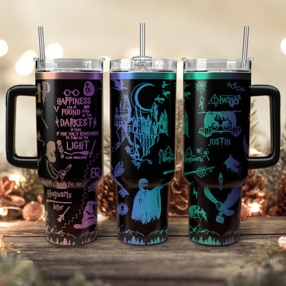 Custom Name Tumbler, Harry Potter Tumbler 30oz/40oz , Hogwarts Castle Magic Tumbler , Harry Potter Laser Engraved Tumbler 30oz/40oz