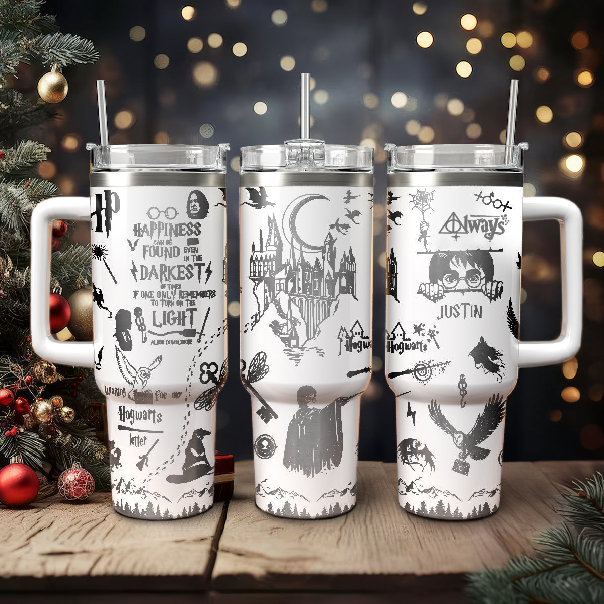 Custom Name Tumbler, Harry Potter Tumbler 30oz/40oz , Hogwarts Castle Magic Tumbler , Harry Potter Laser Engraved Tumbler 30oz/40oz