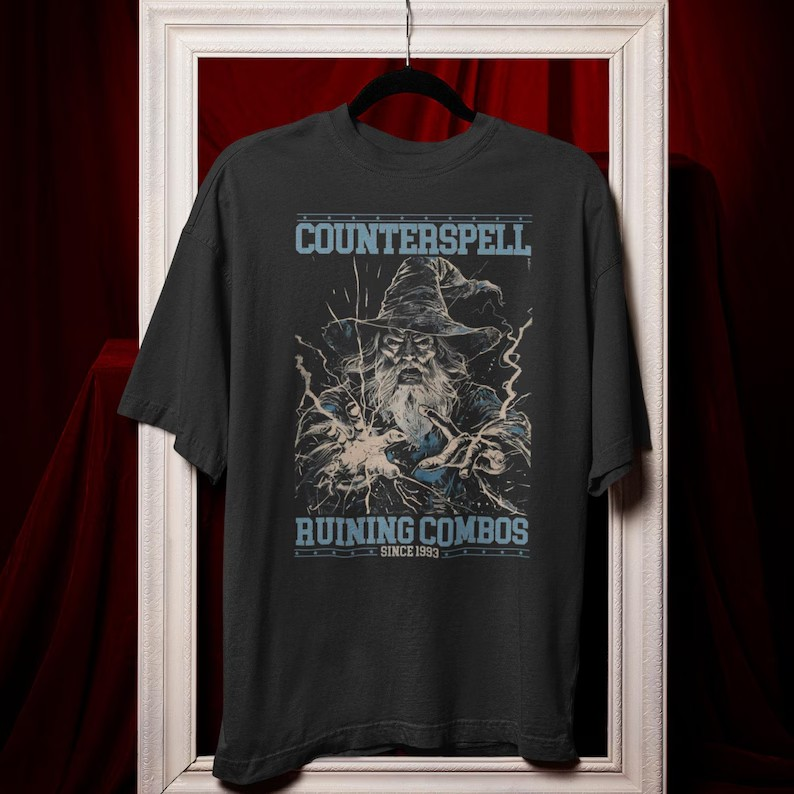 Counterspell  Comfort Colors Vintage TCG T-Shirt, Funny Trading Card Game Parody Tee, Retro Spellcaster Combo Shirt, Wizard Nerd Gift for