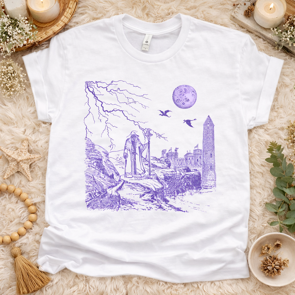 Wizard T Shirt Magic Mystical T Shirt for Men Women Doom Metal Shirt Medieval Theme Dragon Tee Witchy Spell Casting RPG Warlock Magical Tee