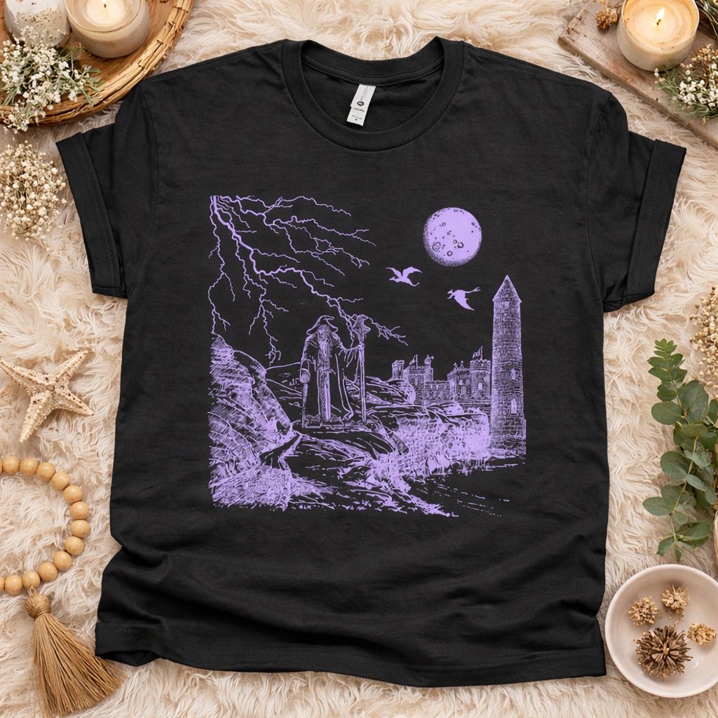Wizard T Shirt Magic Mystical T Shirt for Men Women Doom Metal Shirt Medieval Theme Dragon Tee Witchy Spell Casting RPG Warlock Magical Tee