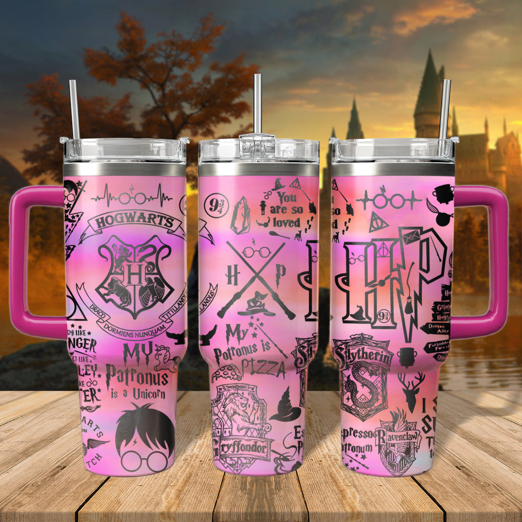 Hogwarts House Tumbler 30oz/40oz, Harry Potter Tumbler Laser Engraving, Slytherin Tumbler, HP36