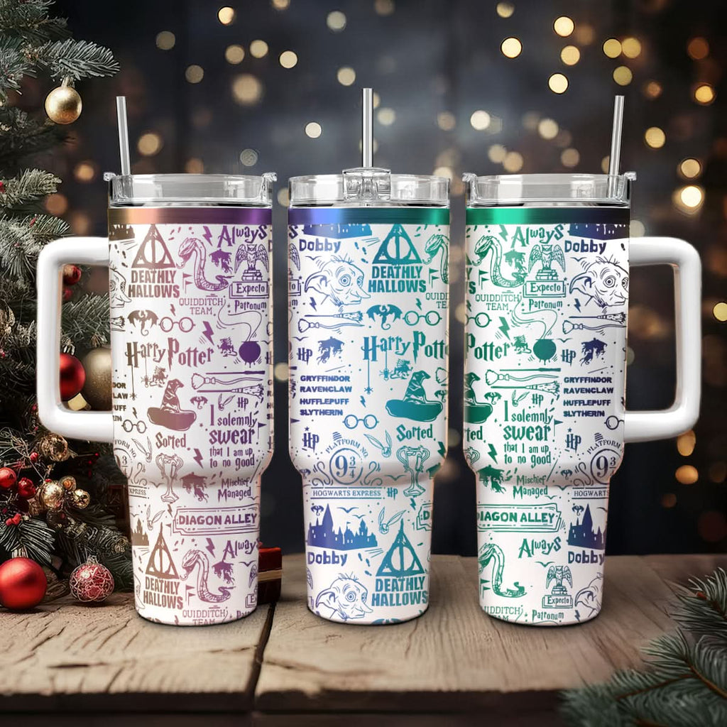 Harry Potter Hogwarts Castle Magic 30oz/40oz Tumbler with Handle, Harry Potter Laser Engraved Tumbler, HP10
