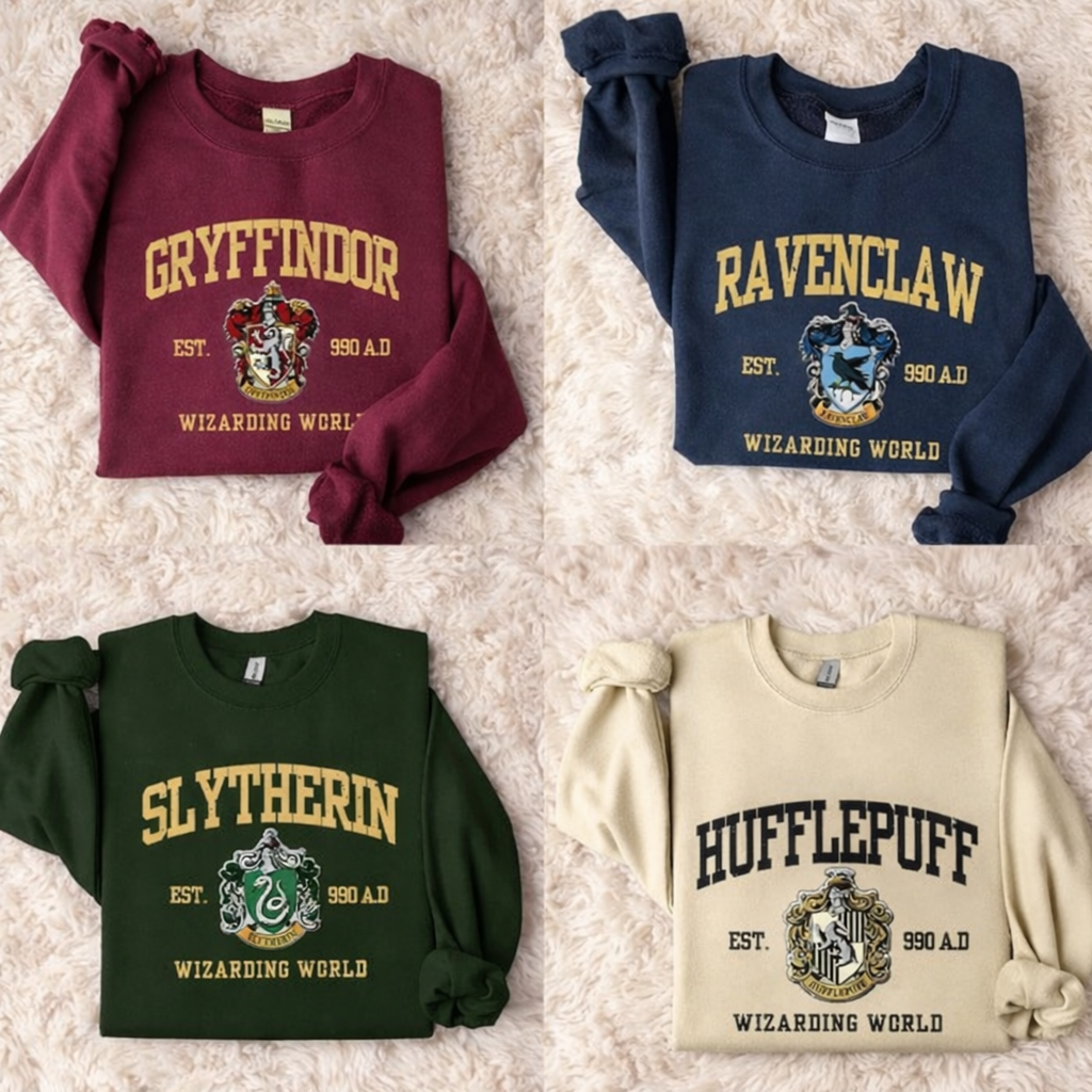 Vintage Wizard House Hoodie, Hogwarts House Sweatshirt, Magic School Sweater, Gift for Harry Fans, Cozy Potter Pullover