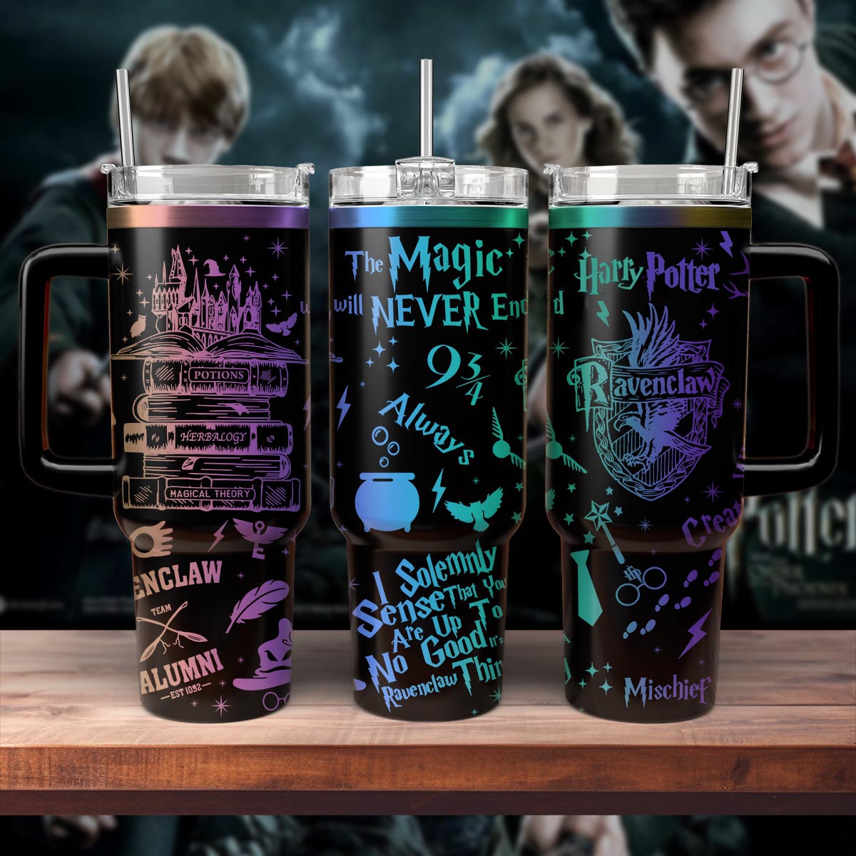 Hogwarts House Tumbler 30oz/40oz Laser Engraving, Harry Potter Tumbler, Ravenclaw Tumbler, HP34