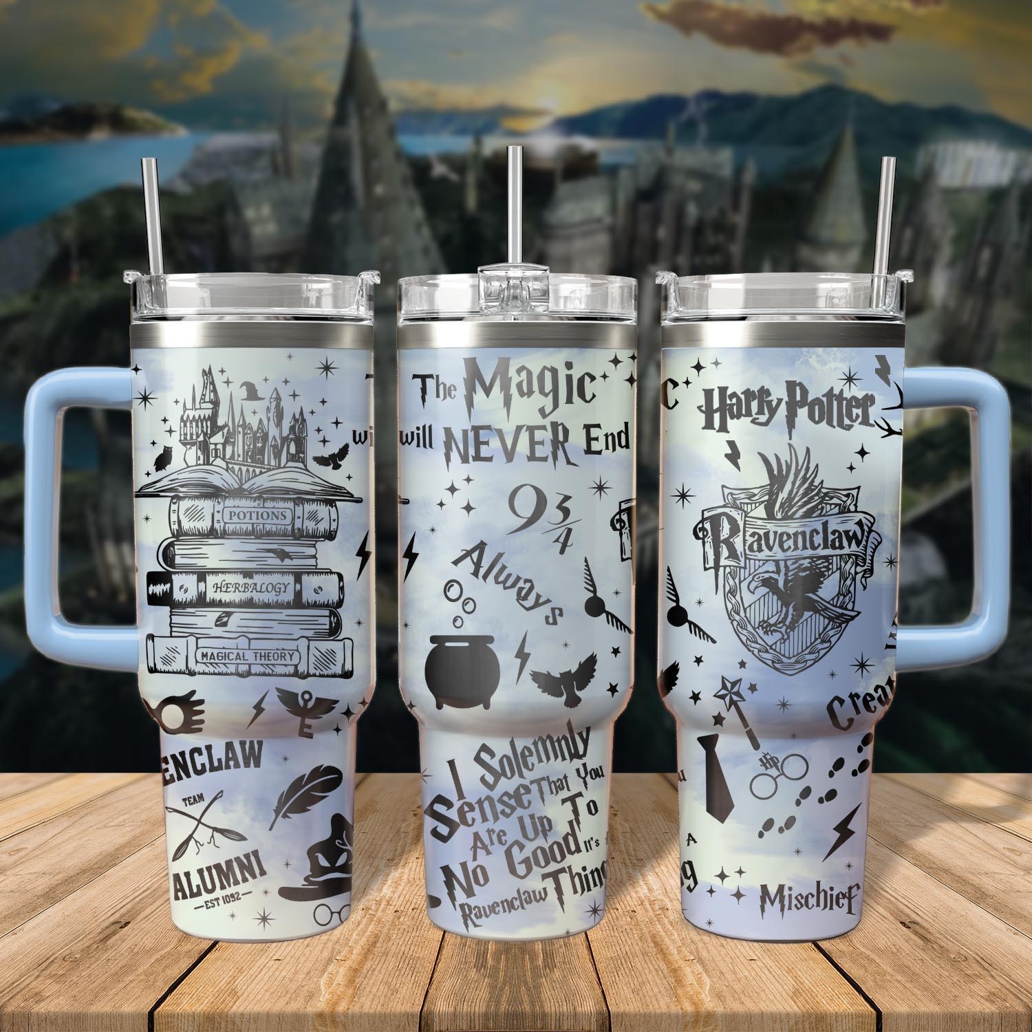 Hogwarts House Tumbler 30oz/40oz Laser Engraving, Harry Potter Tumbler, Ravenclaw Tumbler, HP34