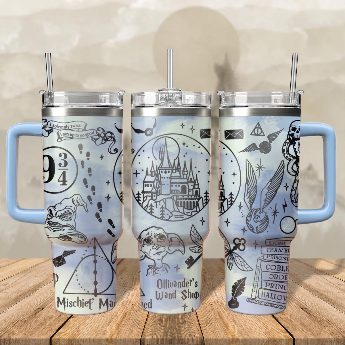 Harry Potter Tumbler 30oz/40oz Laser Engraving, Hogwarts House Tumbler, Movie Tumbler, HP29