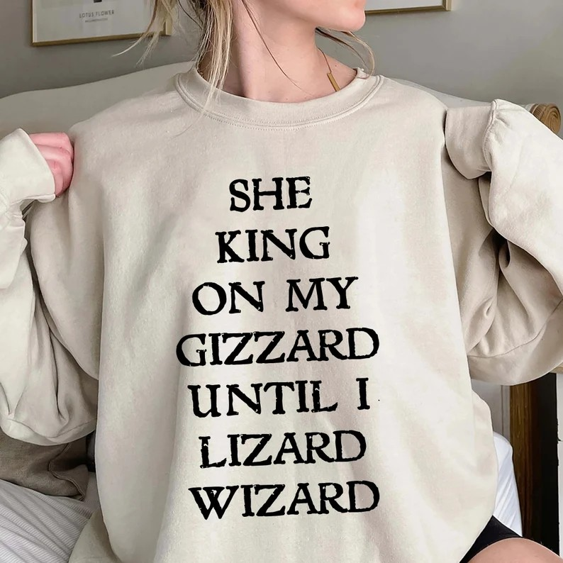 She King On My Gizzard Until I Lizard Wizard Shirt,Trending Unisex Tee Shirt,Unique Shirt Gift, She King On My Gizzard Until I Lizard Wizard