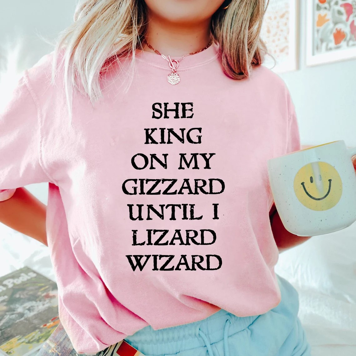 She King On My Gizzard Until I Lizard Wizard Shirt,Trending Unisex Tee Shirt,Unique Shirt Gift, She King On My Gizzard Until I Lizard Wizard