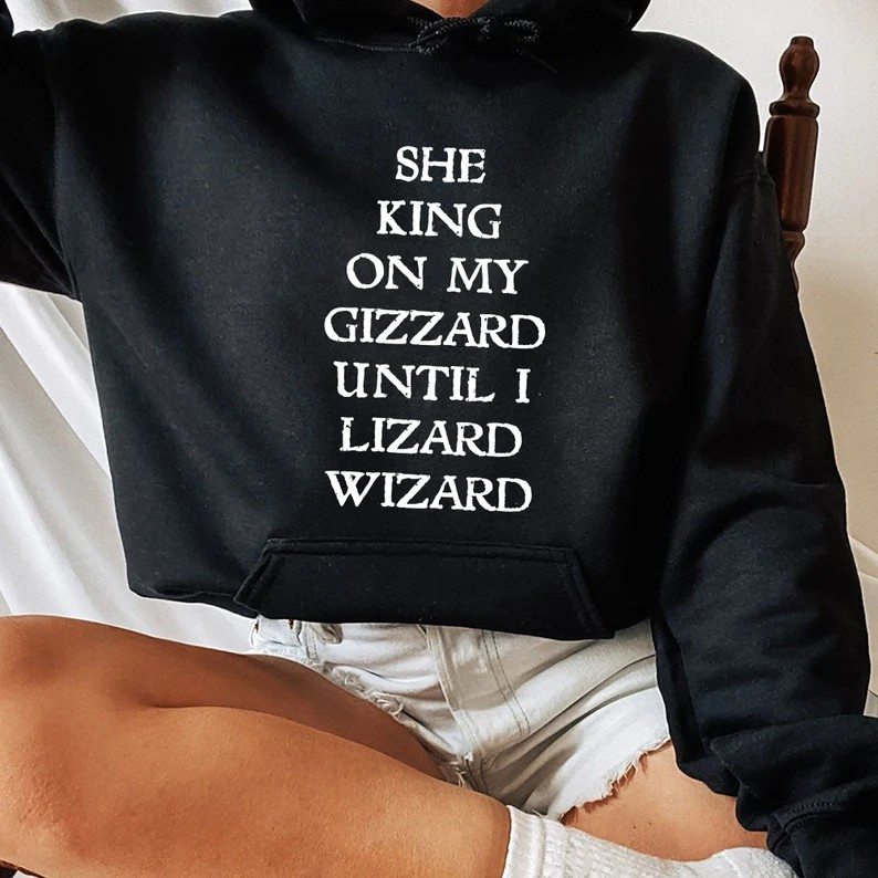 She King On My Gizzard Until I Lizard Wizard Shirt,Trending Unisex Tee Shirt,Unique Shirt Gift, She King On My Gizzard Until I Lizard Wizard