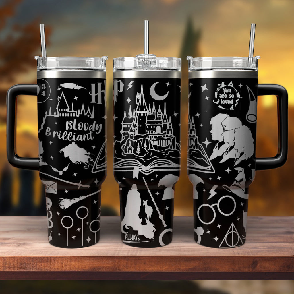 Harry Potter Tumbler 30oz/40oz Laser Engraving, Hogwarts House Tumbler, Movie Tumbler, HP28