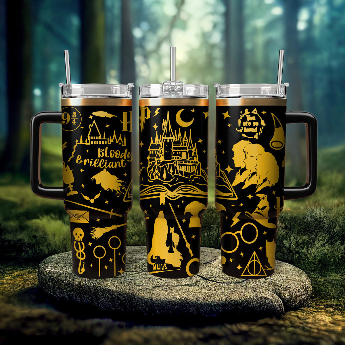 Harry Potter Tumbler 30oz/40oz Laser Engraving, Hogwarts House Tumbler, Movie Tumbler, HP28