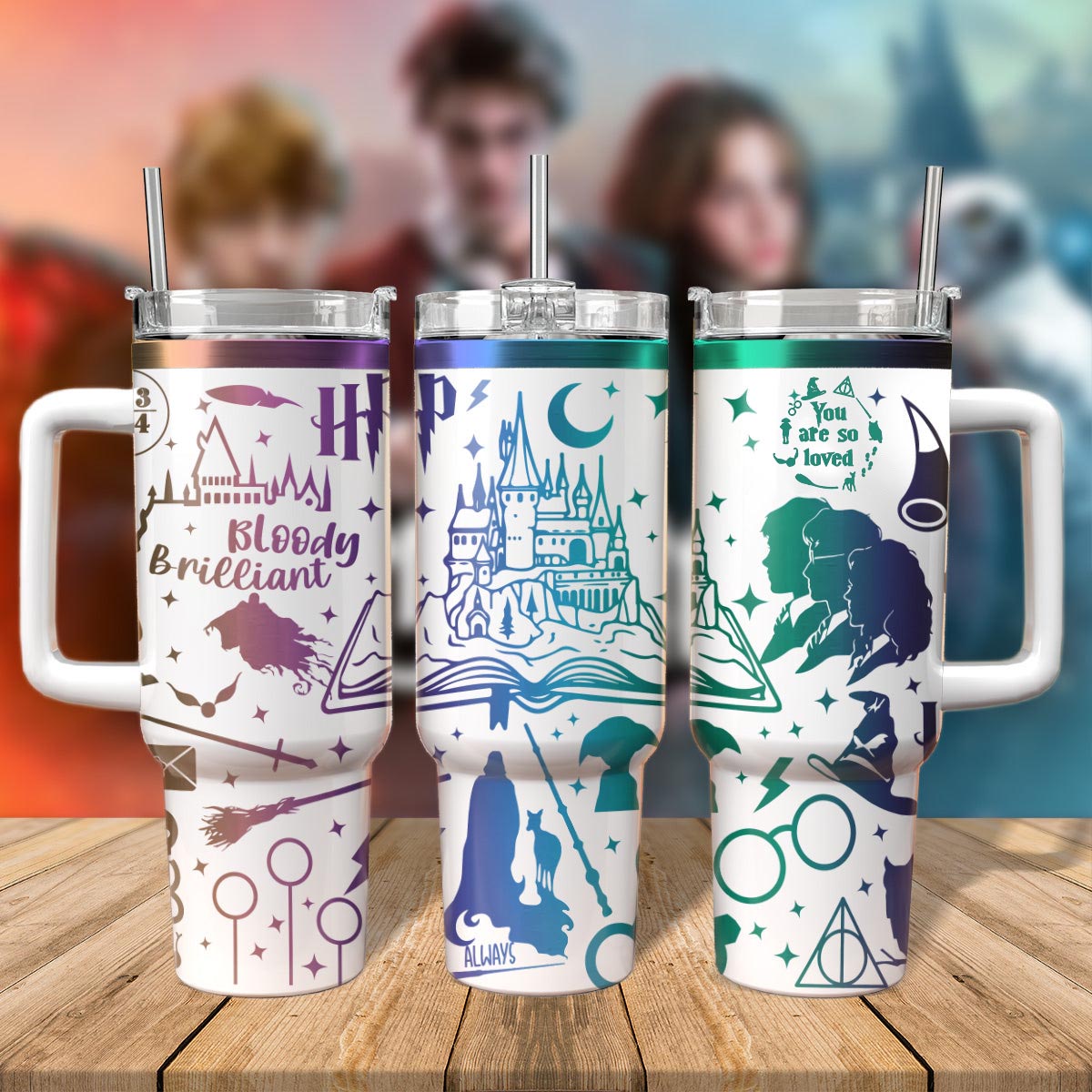 Harry Potter Tumbler 30oz/40oz Laser Engraving, Hogwarts House Tumbler, Movie Tumbler, HP28