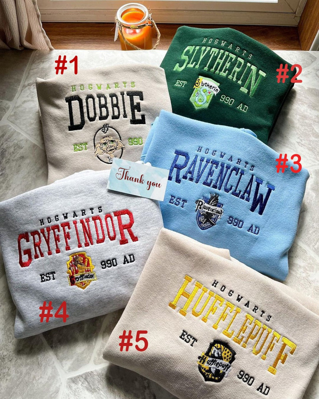 Embroidered Hogwarts Houses Sweatshirt, Embroidery Shirt Magic Wizard, EGG12