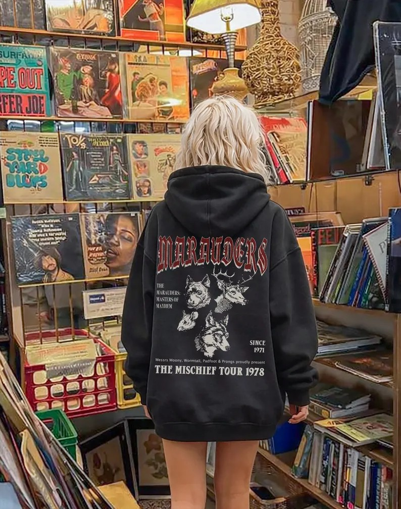 70s Wizards Marauders World Tour Hoodie (Front & Back), Pottery Shirt, ATYD Sweatshirt, Subtle HP Style Top