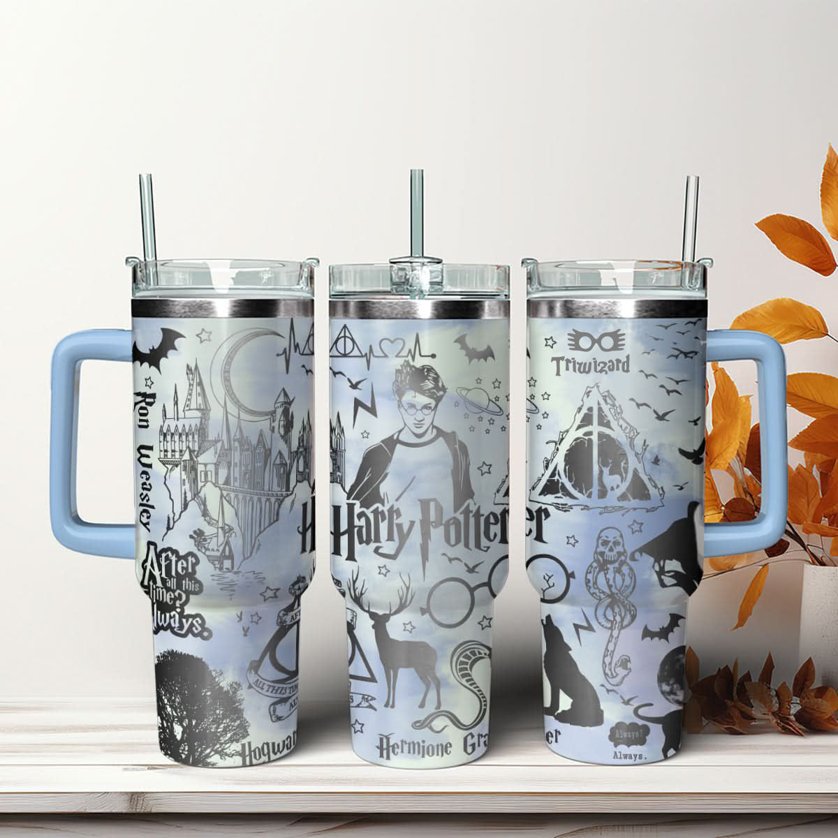 Harry Potter Tumbler 30oz/40oz, Hogwarts Castle Magic Tumbler with Handle, Tumbler Gift,HP27