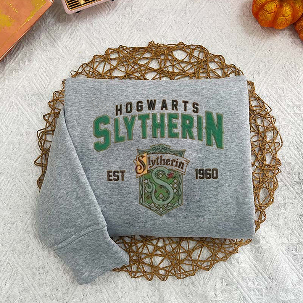 Embroidered Hogwarts Houses Sweatshirt, Magic Wizard Embroidery Shirt, EGG15
