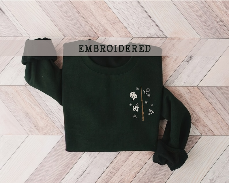 Wizard Wand Shop Embroidered Sweatshirt, Wizard Hoodie, Universal Trip Sweater, Wizard Book Shop