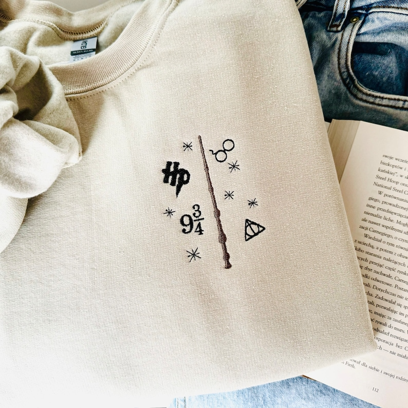 Wizard Wand Shop Embroidered Sweatshirt, Wizard Hoodie, Universal Trip Sweater, Wizard Book Shop, EGG03