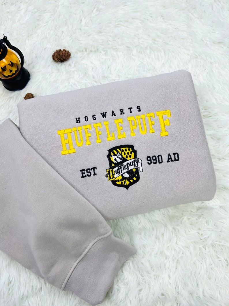 Embroidered Hogwarts Houses Sweatshirt, Embroidery Shirt Magic Wizard, EGG12