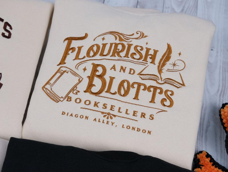 Wizard Book Shop Embroidered Sweatshirt, Universal Studios Sweatshirt, Gift For Fan EGG01