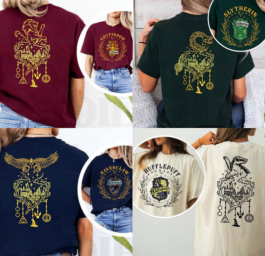 Vintage Wizard Hogwarts House Shirt, Harry Potter Gifts For Adults