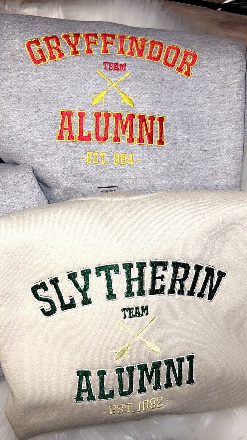 Embroidery Shirt Magic Wizard, Hogwarts Houses Embroidered Sweatshirt, EGG10