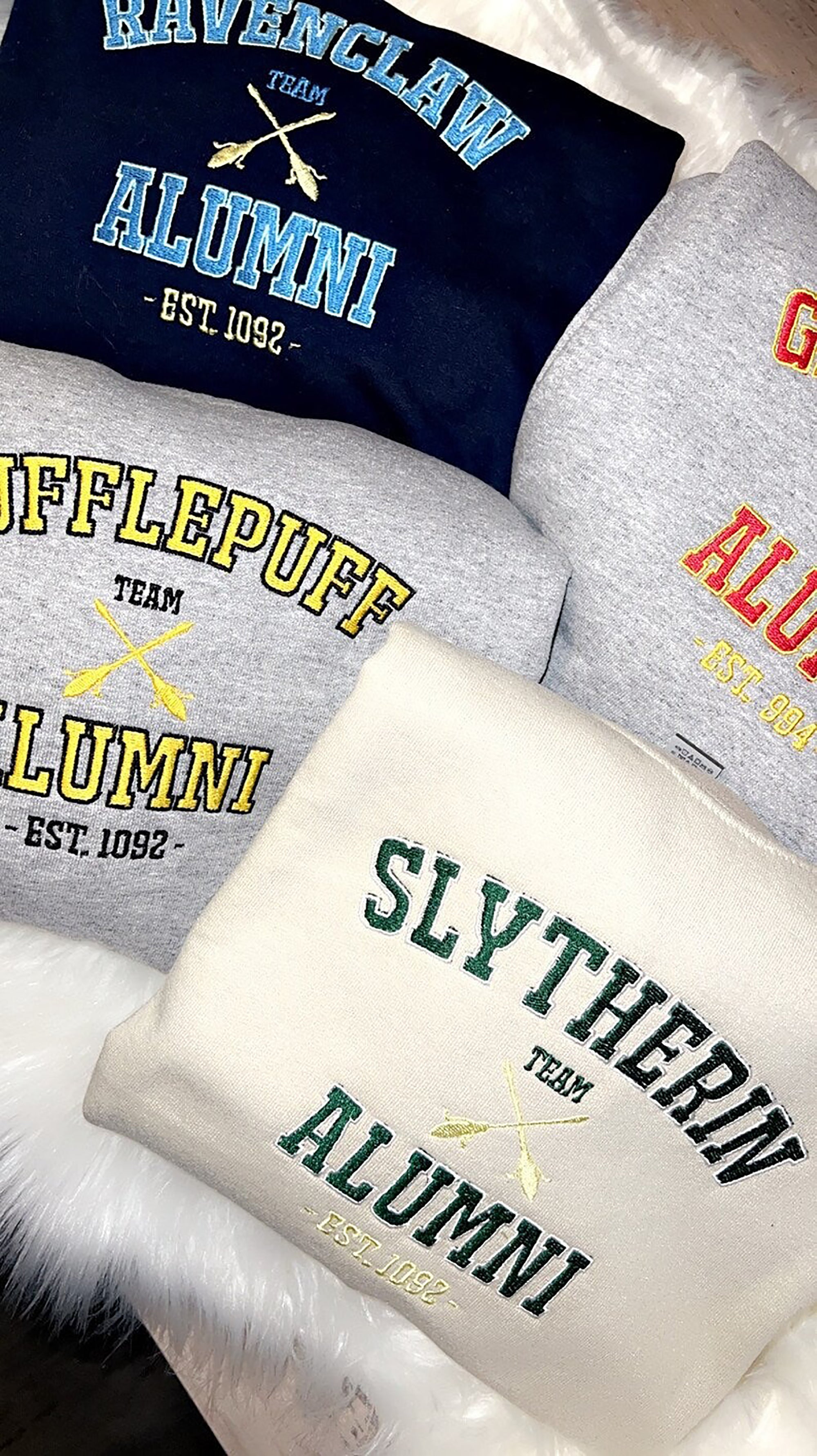 Embroidery Shirt Magic Wizard, Hogwarts Houses Embroidered Sweatshirt, EGG10