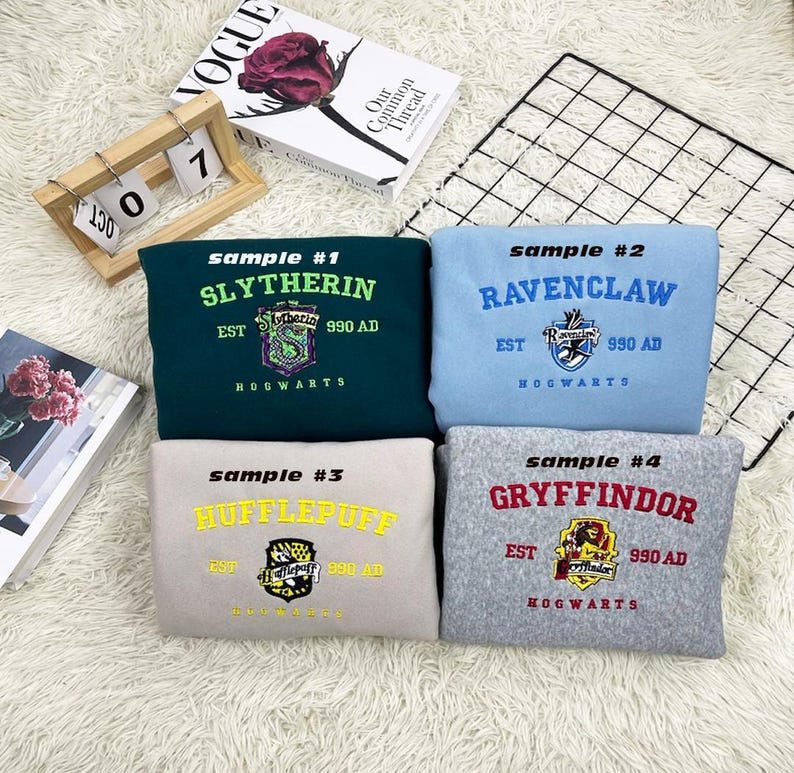 Hog.warts Embroidered Sweatshirts, Embroidered Wizard Sweatshirt, Bookish Gift, EGG05