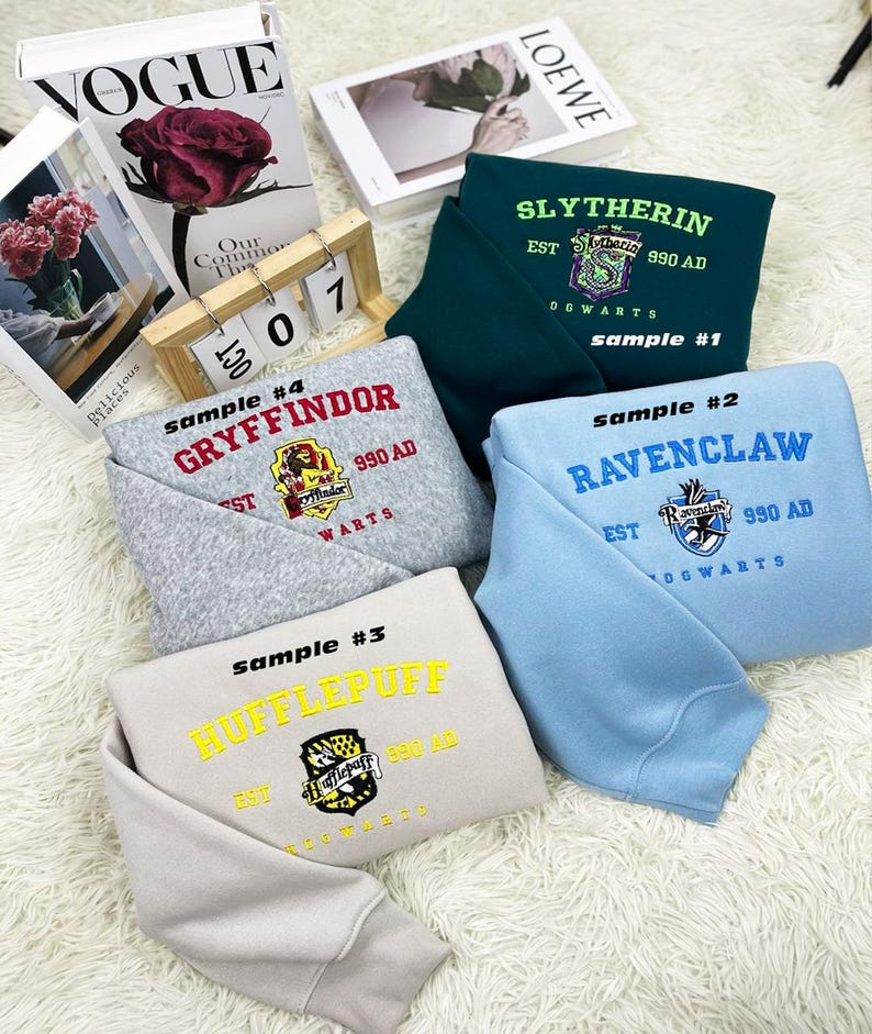 Hog.warts Embroidered Sweatshirts, Embroidered Wizard Sweatshirt, Bookish Gift, EGG05