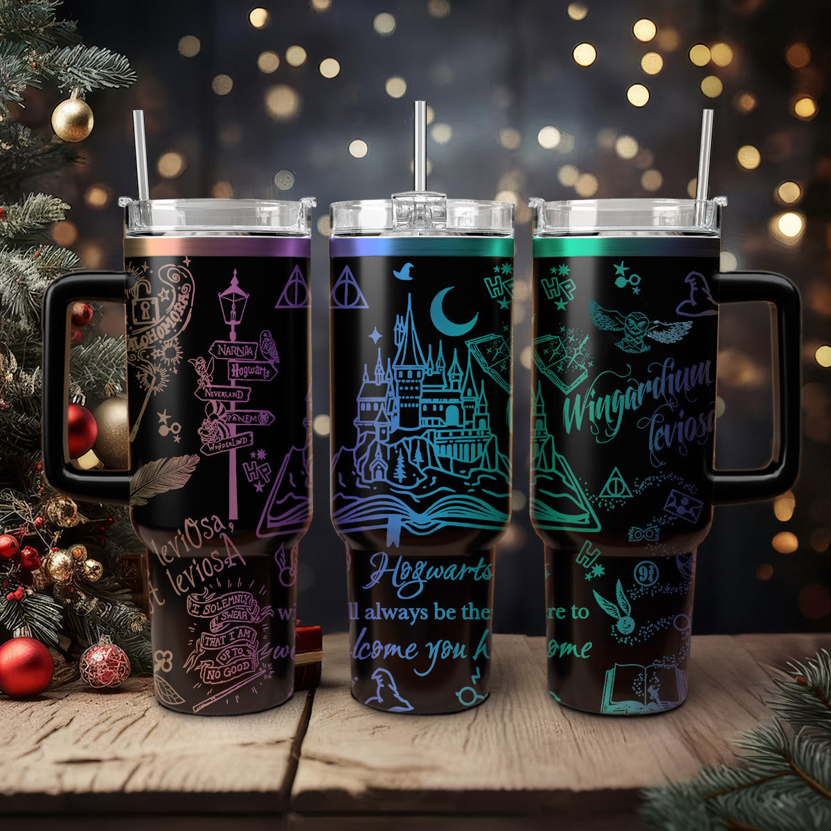 Harry Potter Tumbler 30oz/40oz , Hogwarts Castle Magic Tumbler , Harry Potter Laser Engraved Tumbler , HP19