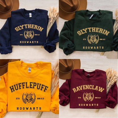 Wizard Houses Family Shirt, Hogwarts Sweatshirt, Wizard Magic Sweatshirt, Bookish Sweatshirt