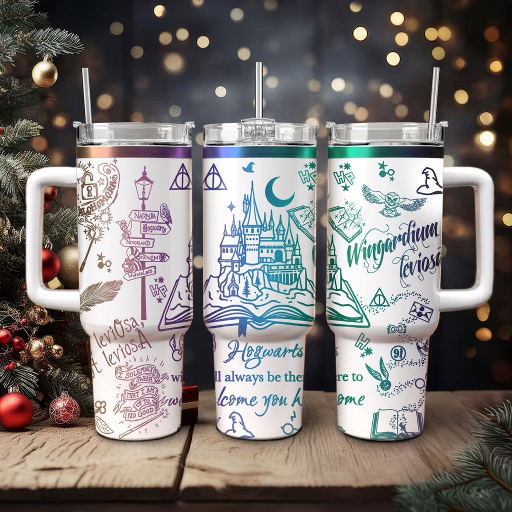 Harry Potter Tumbler 30oz/40oz , Hogwarts Castle Magic Tumbler , Harry Potter Laser Engraved Tumbler , HP19