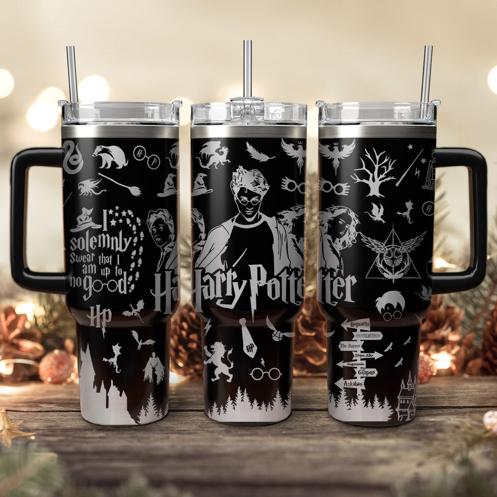 Harry Potter Tumbler 30oz/40oz With Handle, Hogwarts Castle Magic Tumbler, HP24