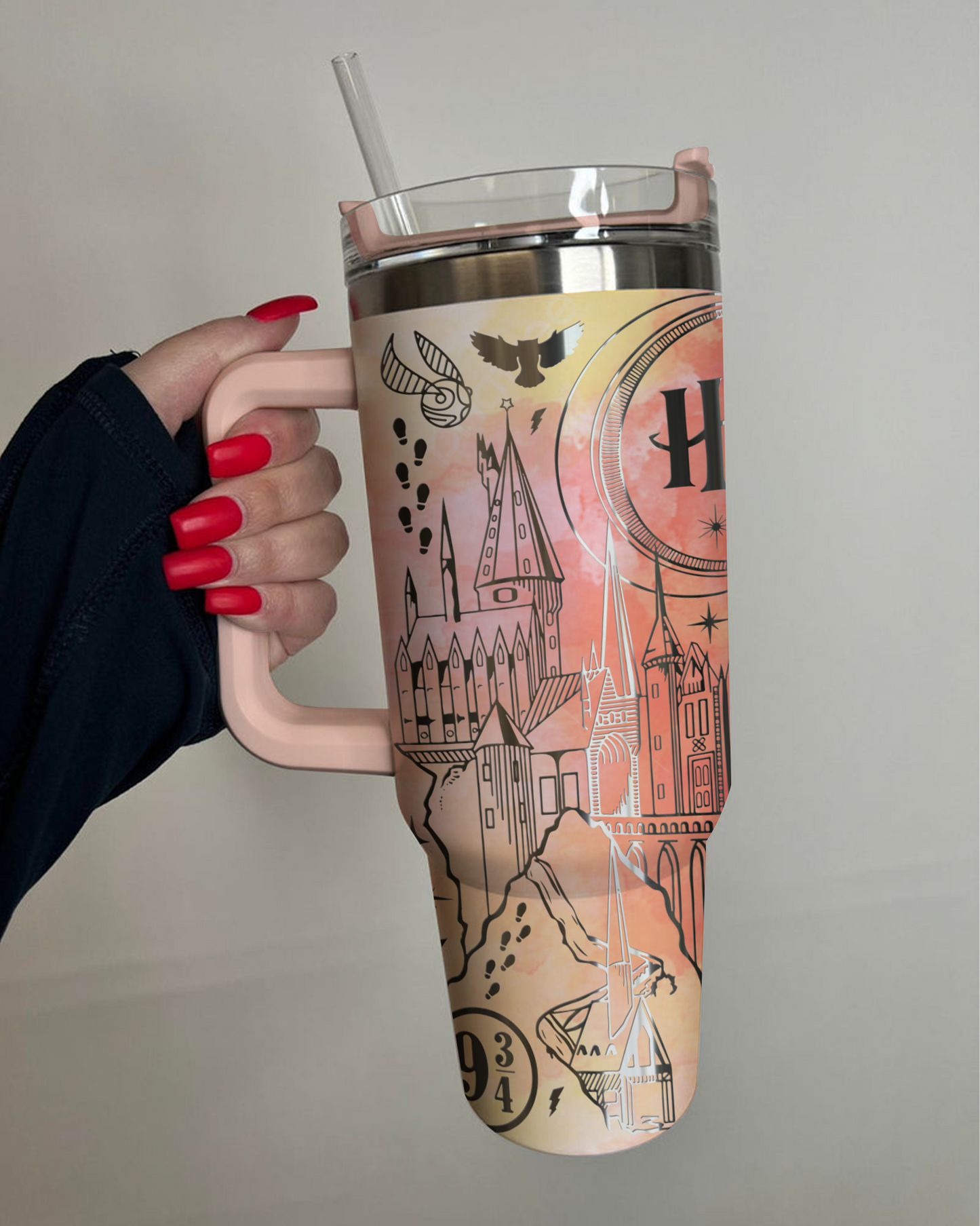 Harry Potter Gryffindor Tumbler 30oz/40oz Laser Engraving, Custom Name Tumbler Gift, HP08
