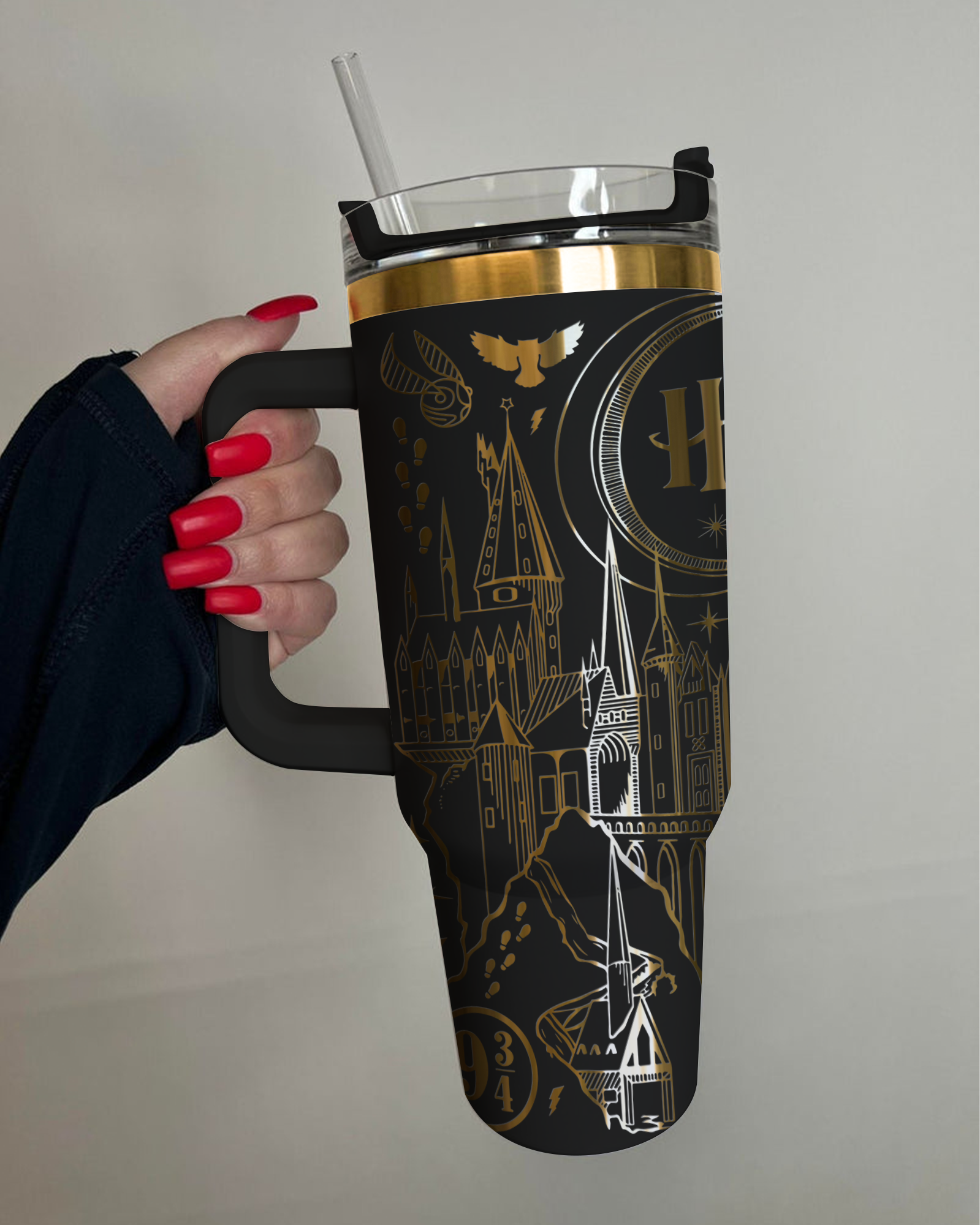 Harry Potter Gryffindor Tumbler 30oz/40oz, Tumbler Laser Engraving, Custom Name Gift, HP09