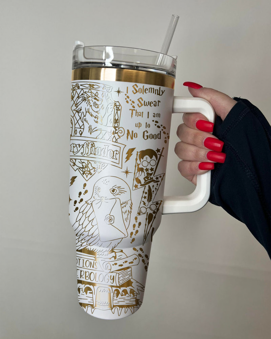 Harry Potter Gryffindor Golden Tumbler 30oz/40oz Laser Engraving, Custom Name Tumbler Gift, HP05