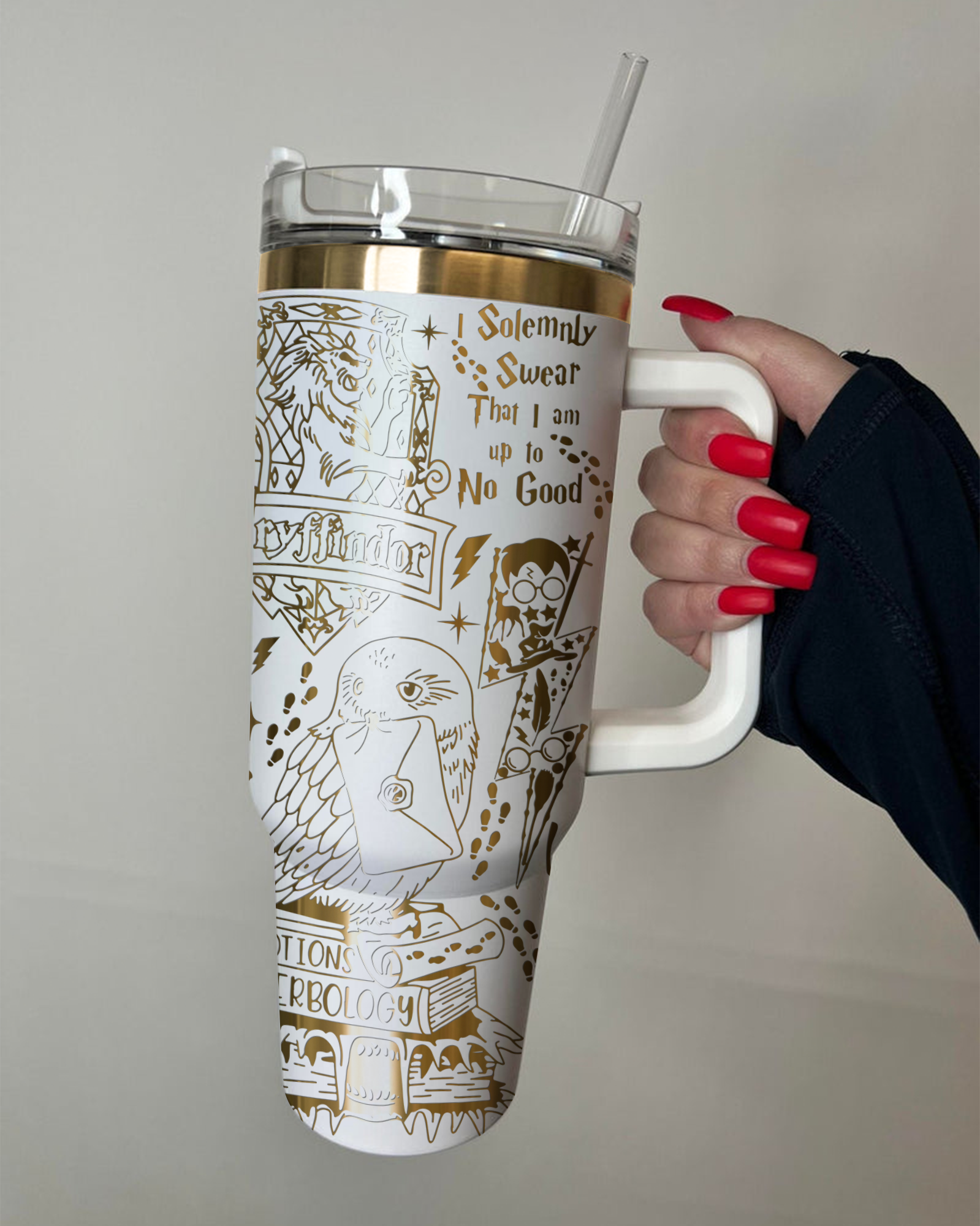 Harry Potter Gryffindor Golden Tumbler 30oz/40oz Laser Engraving, Custom Name Tumbler Gift, HP05