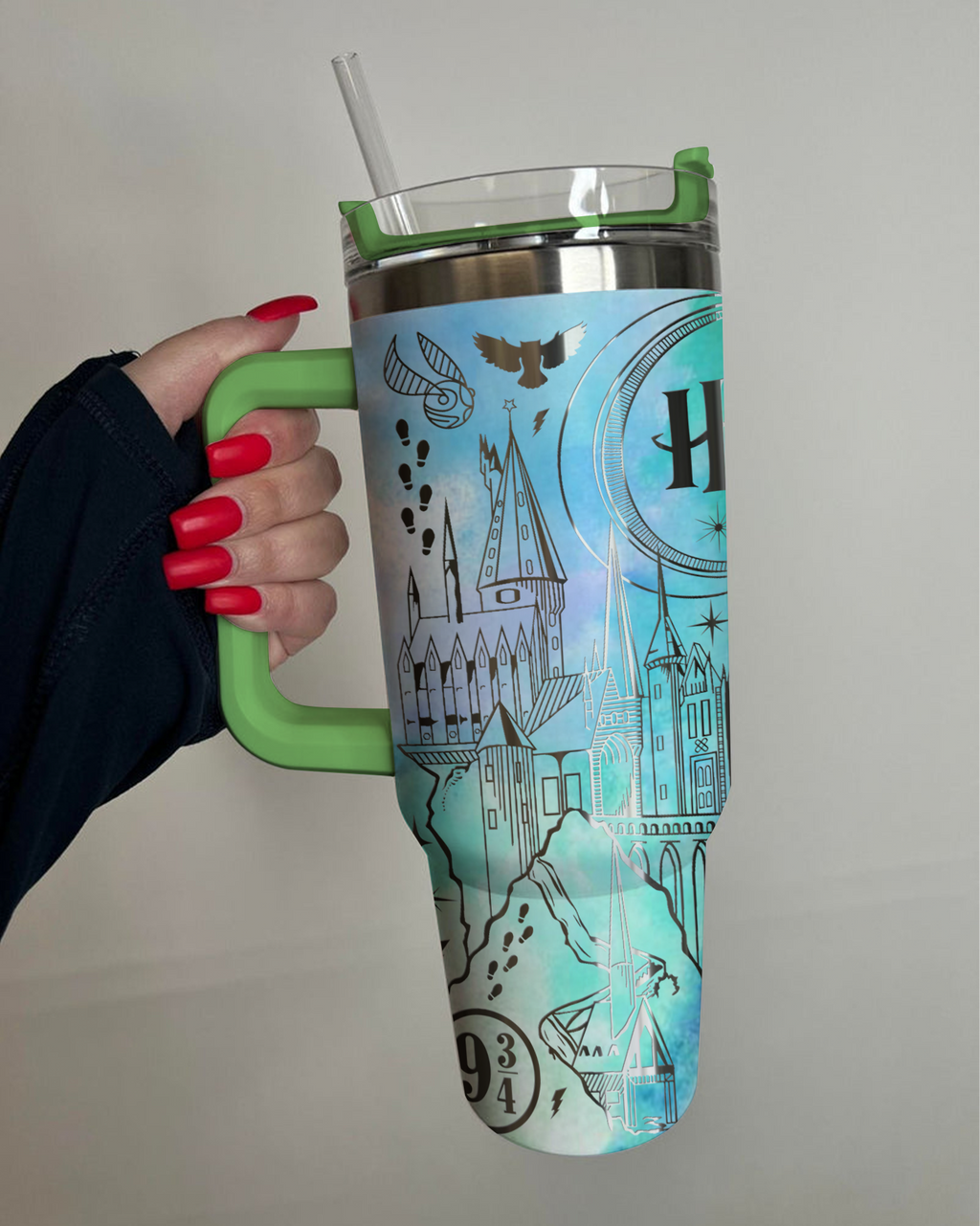 Harry Potter Slytherin Tumbler 30oz/40oz Laser Engraving, Harry Potter Slytherin Tumbler , HP17