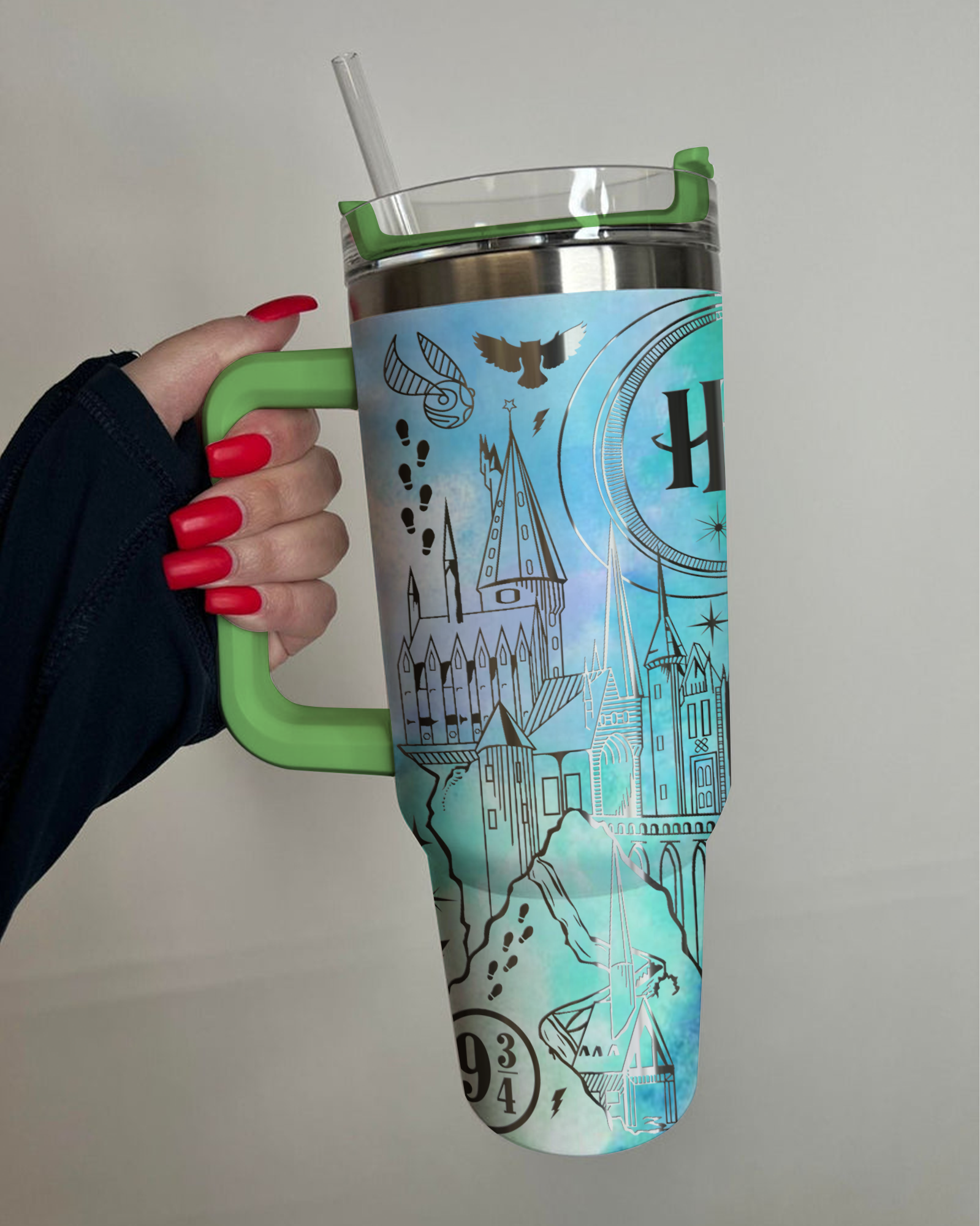 Harry Potter Slytherin Tumbler 30oz/40oz Laser Engraving, Harry Potter Slytherin Tumbler , HP17