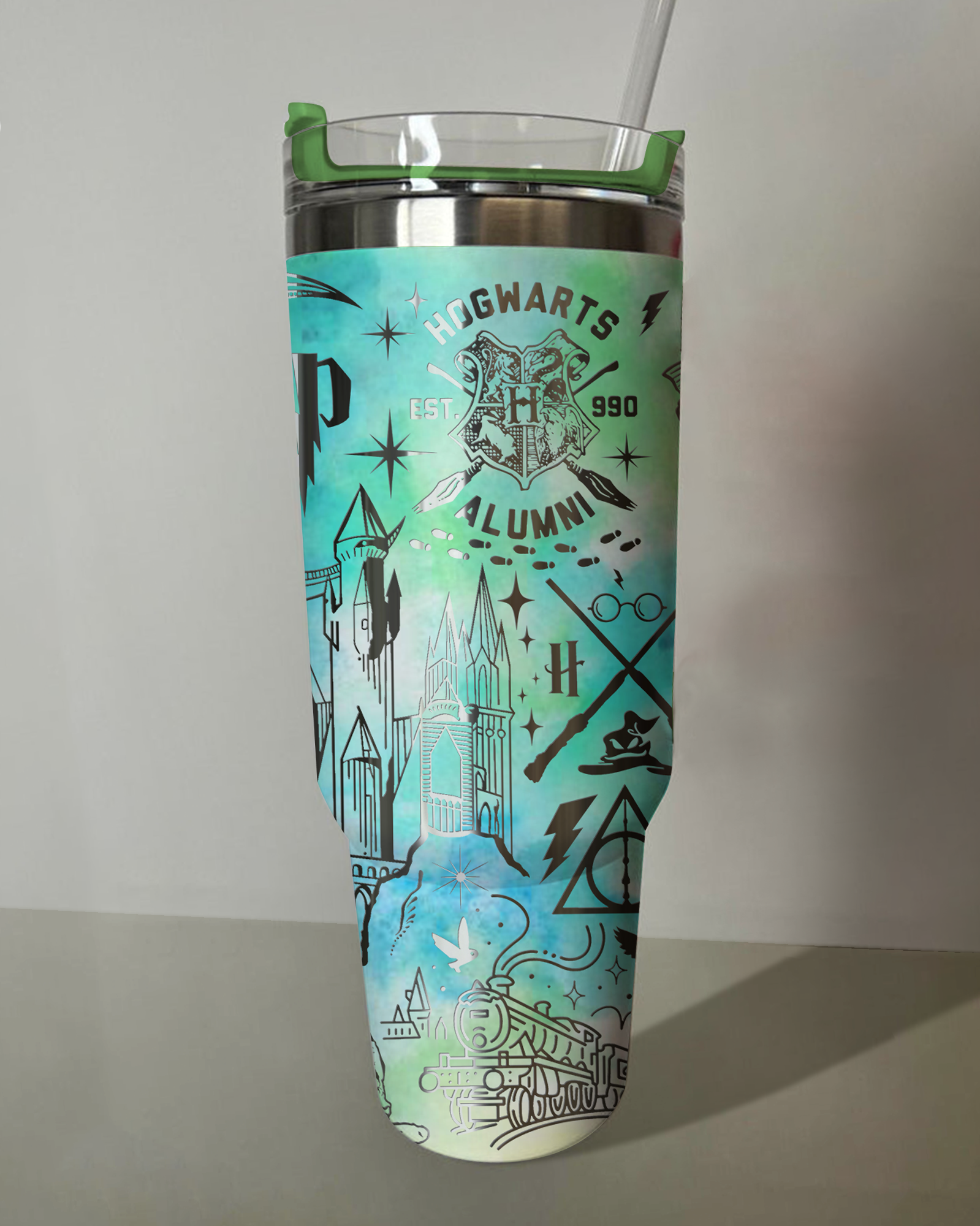 Harry Potter Slytherin Tumbler 30oz/40oz Laser Engraving, Harry Potter Slytherin Tumbler , HP17