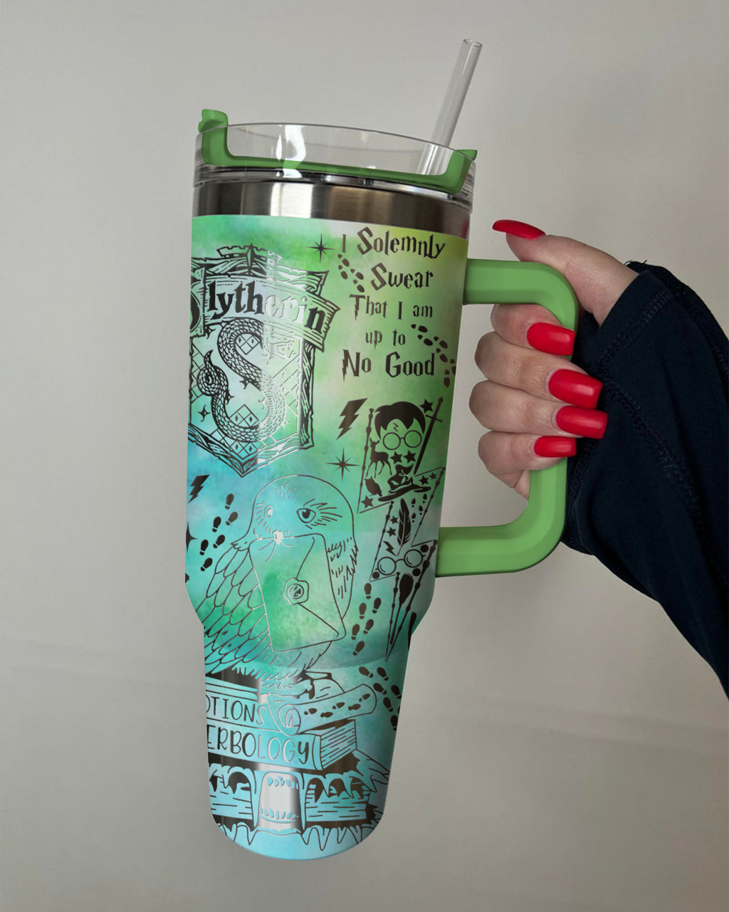 Harry Potter Slytherin Tumbler 30oz/40oz Laser Engraving, Harry Potter Slytherin Tumbler , HP17