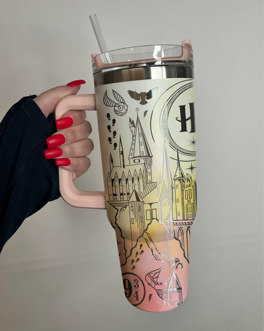 Harry Potter Hufflepuff Tumbler 30oz/40oz Laser Engraving, Harry Potter Poufsouffle Tumbler, HP13