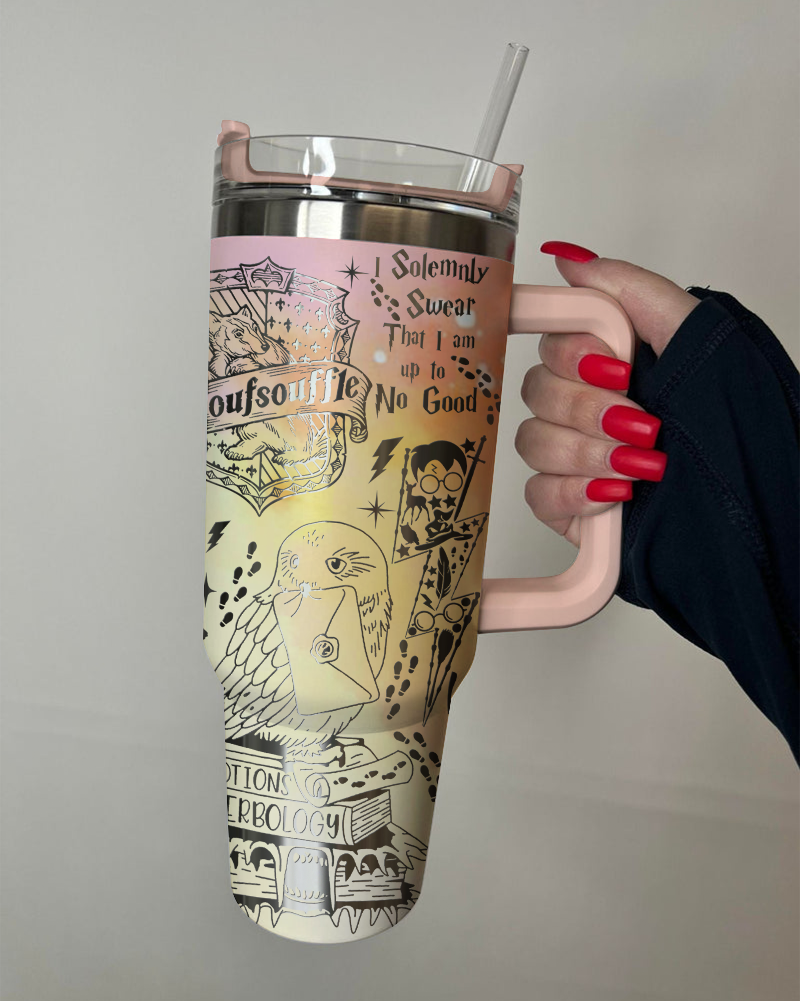 Harry Potter Hufflepuff Tumbler 30oz/40oz Laser Engraving, Harry Potter Poufsouffle Tumbler, HP13